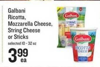 Lowes Foods Galbani, Ricotta, Mozzarella Cheese, String Cheese Or Sticks offer