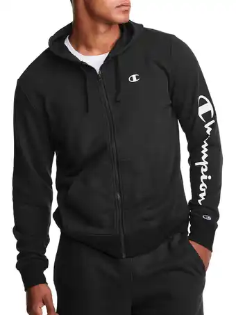 Walmart Champion Men's Fleece Full Zip Hood with Script Logo Sleeve offer