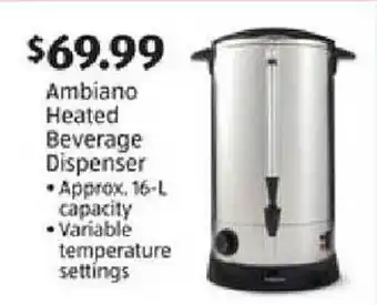 Aldi Ambiano Heated Beverage Dispenser offer