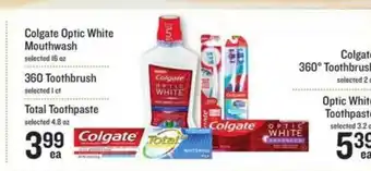 Lowes Foods Colgate Optic White Mouthwash , 360 Toothbrush , Total Toothpaste, Colgate 360 Toothbursh , Optic White Toothpaste offer