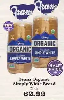 Rosauers Franz Organic Simply White Bread offer