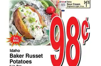 Super Saver Idaho Baker Russet Potatoes, Daisy Sour Cream Original Or Light offer
