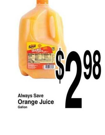 Super Saver Always Save Orange Juice offer