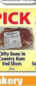 Wholesale Food Outlet Clifty Bone In Country Ham End Slices offer