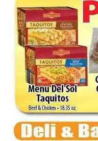 Wholesale Food Outlet Menu Del Sol Taquitos Beef & Chicken offer