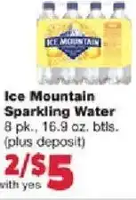 Family Fare Ice Mountain Sparkling Water 16.9 oz. offer