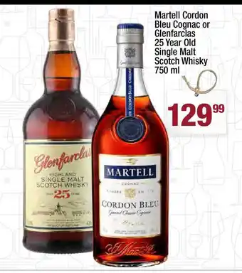 Super King Markets Martell Cordon Bleu Cognac Or Glenfarclas 25 Year Old Single Malt Scotch Whisky 750 Ml offer