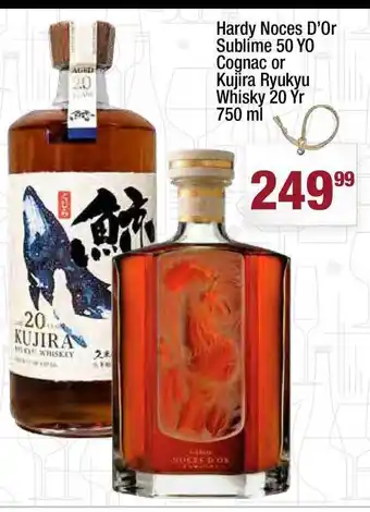 Super King Markets Hardy Noces D'or Sublime 50 Yo Cognac Or Kujira Ryukyu Whisky 20 Yr 750 Ml offer