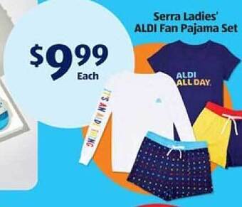 Aldi Serra Ladies Aldi Fan Pajama Set offer