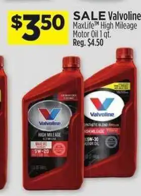 Dollar General Valvoline Maxlife High Mileage Motor Oil 1 Qt. offer