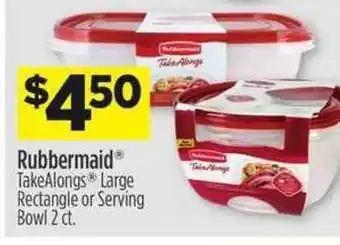 Dollar General Rubbermaid Takealongs Large Rectangle Or Serving Bowl offer