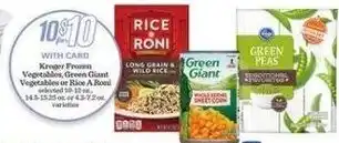 Mariano's Kroger Frozen Vegetables, Green Giant Vegetables or Rice A Roni offer