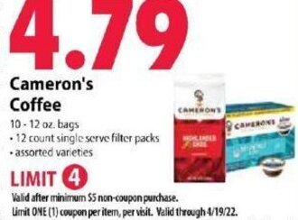 Festival Foods Cameron's Coffee 10-12 oz. offer