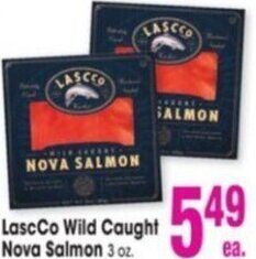 Jewel-Osco LascCo Wild Caught Nova Salmon 3 oz. offer
