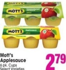 Jewel-Osco Mott's Applesauce offer