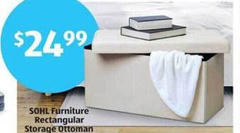 Aldi Sohl Furniture Rectangular Storage Ottoman offer