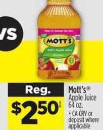 Dollar General Mott's Apple Juice offer