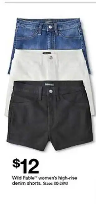 Target Wild Fable Women's High-Rise Denim Shorts offer