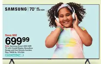 Target Samsung Smart UHD HDR TV With Crystal Display, offer