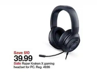 Target Razer Kraken X Gaming Headset For Pc offer