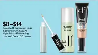 Target E.l.f. Enhancing Lash & Brow Serum, Stay All Night Mirco-fine Setting Mist And Camo Cc Cream offer