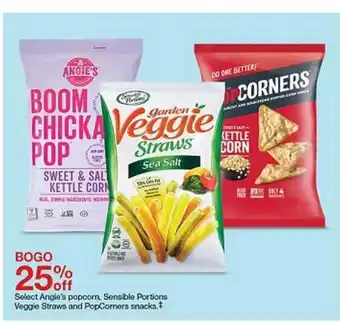 Target Angie's Popcorn , Sensible Portions Veggie Straws And Popcorners Snacks offer