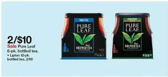 Target Pure Leaf 6-pk, Bottled Tea , Lipton 12-pk. Bottled Tea offer