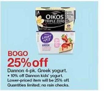 Target Dannon 4-pk. Greek Yogurt offer