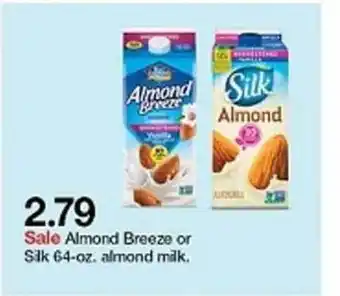 Target Almond Breeze Or Silk 64-oz. Almond Milk offer