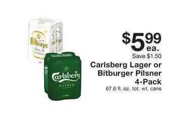 Fairway Store Market Carlsberg Lager Or Bitburger Pilsner offer