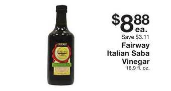 Fairway Store Market Fairway Italian Saba Vinegar offer