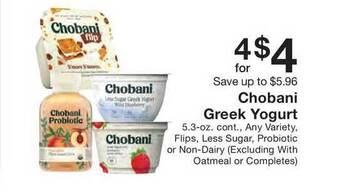 Fairway Store Market Chobani Greek Yogurt offer