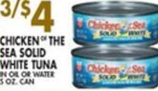 Met Foodmarkets Chicken The Sea Solid White Tuna 5 oz. offer