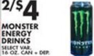 Met Foodmarkets Monster Energy Drinks 16 oz. offer