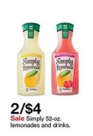 Target Simply 52-oz. Lemonades And Drinks offer