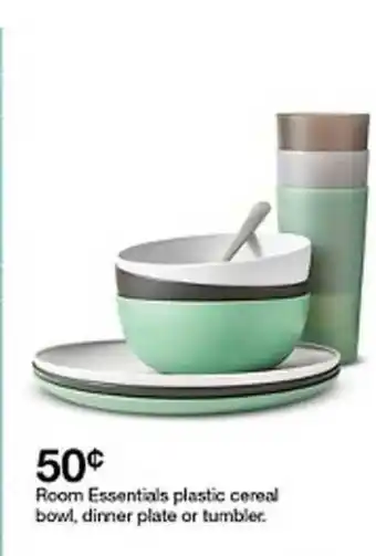 Target Room Essentials Plastic Cereal Bowl , Dinner Plate Or Tumbler offer