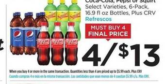 Foods Co Coca-cola, Pepsi Or Squirt offer