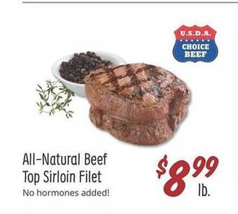 Sprouts Farmers Market All Natural Beef Top Sirloin Filet offer