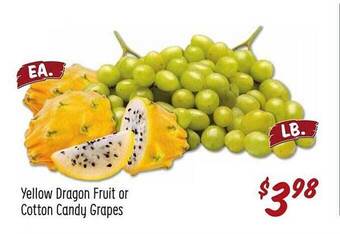 Sprouts Farmers Market Yellow Dragon Fruit Or Cotton Candy Grapes offer