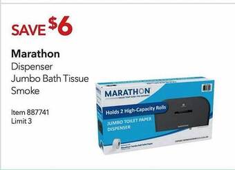 Costco Marathon Dispenser Jumbo Bath Tissue Smoke offer