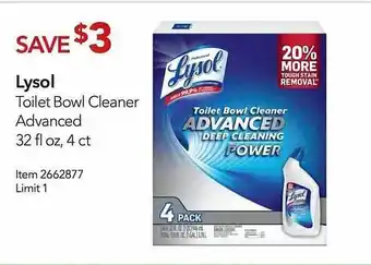 Costco Lysol Toilet Bowl Cleaner Advanced offer