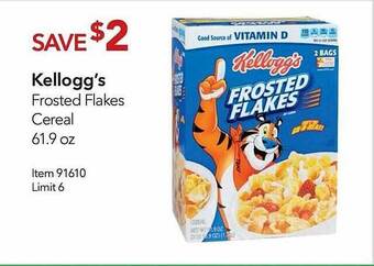 Costco Kellogg's Frosted Flakes Cereal offer