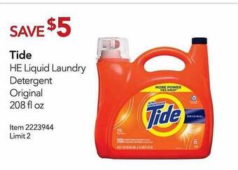 Costco Tide He Liquid Laundry Detergent Original offer