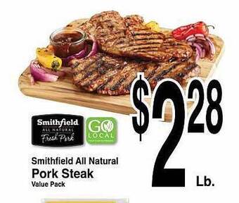 Super Saver Smithfield All Natural Pork Steak offer