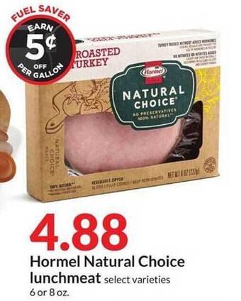 Hy-Vee Hormel Natural Choice Lunchmeat offer