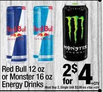 Super King Markets Red Bull Or Monster Energy Drinks offer