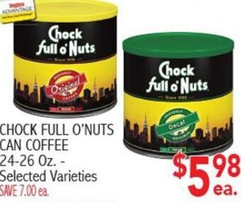 Ingles Markets Chock Full O'Nuts Can Coffee 24-26 oz. offer
