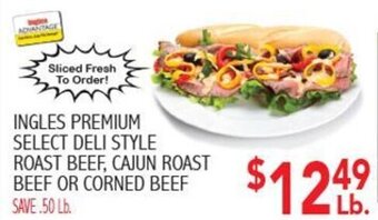 Ingles Markets Ingles Premium Select Deli Style Roast Beef, Cajun Roast Beef or Corned Beef offer