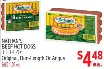 Nathan's Beef Hot Dogs 11-14 oz.