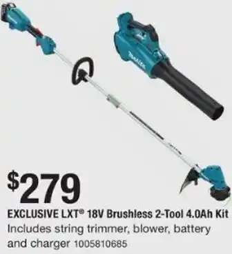 The Home Depot Exclusive LXT 18V Brushless 2-Tool 4.0Ah Kit 1005810685 offer